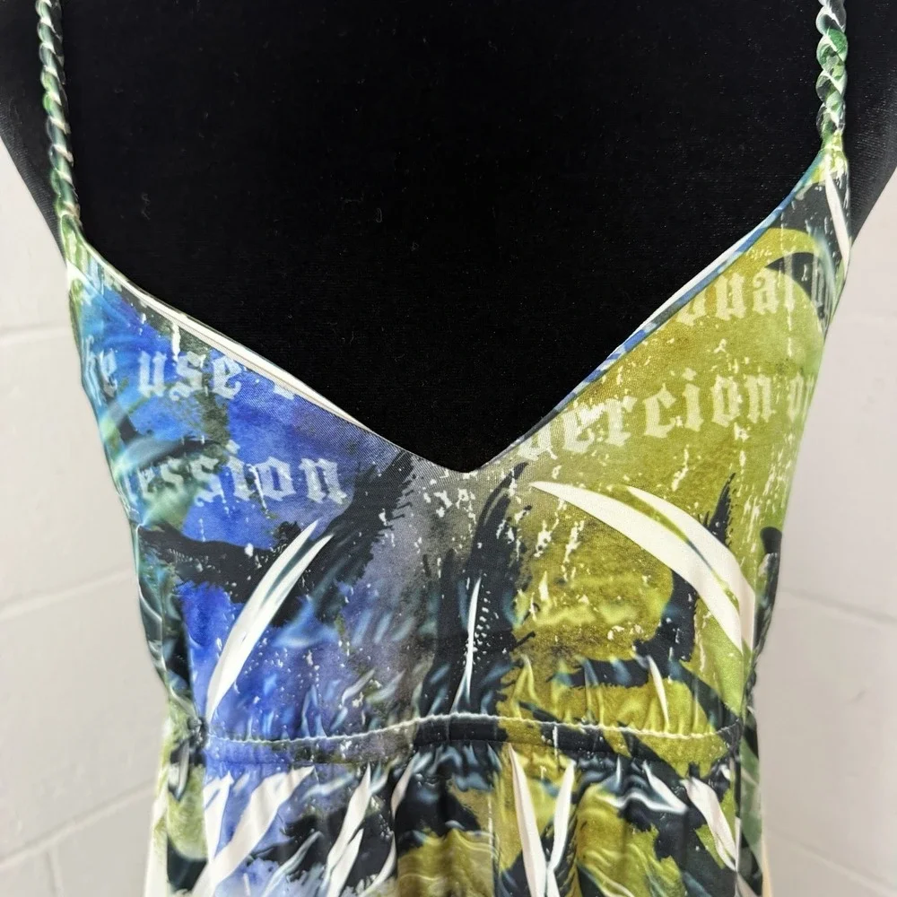 S-Twelve Babydoll Dress Y2K 90s Rhinestone Tattoo Fairy Grunge Whimsigoth Edgy L - Picture 2 of 14